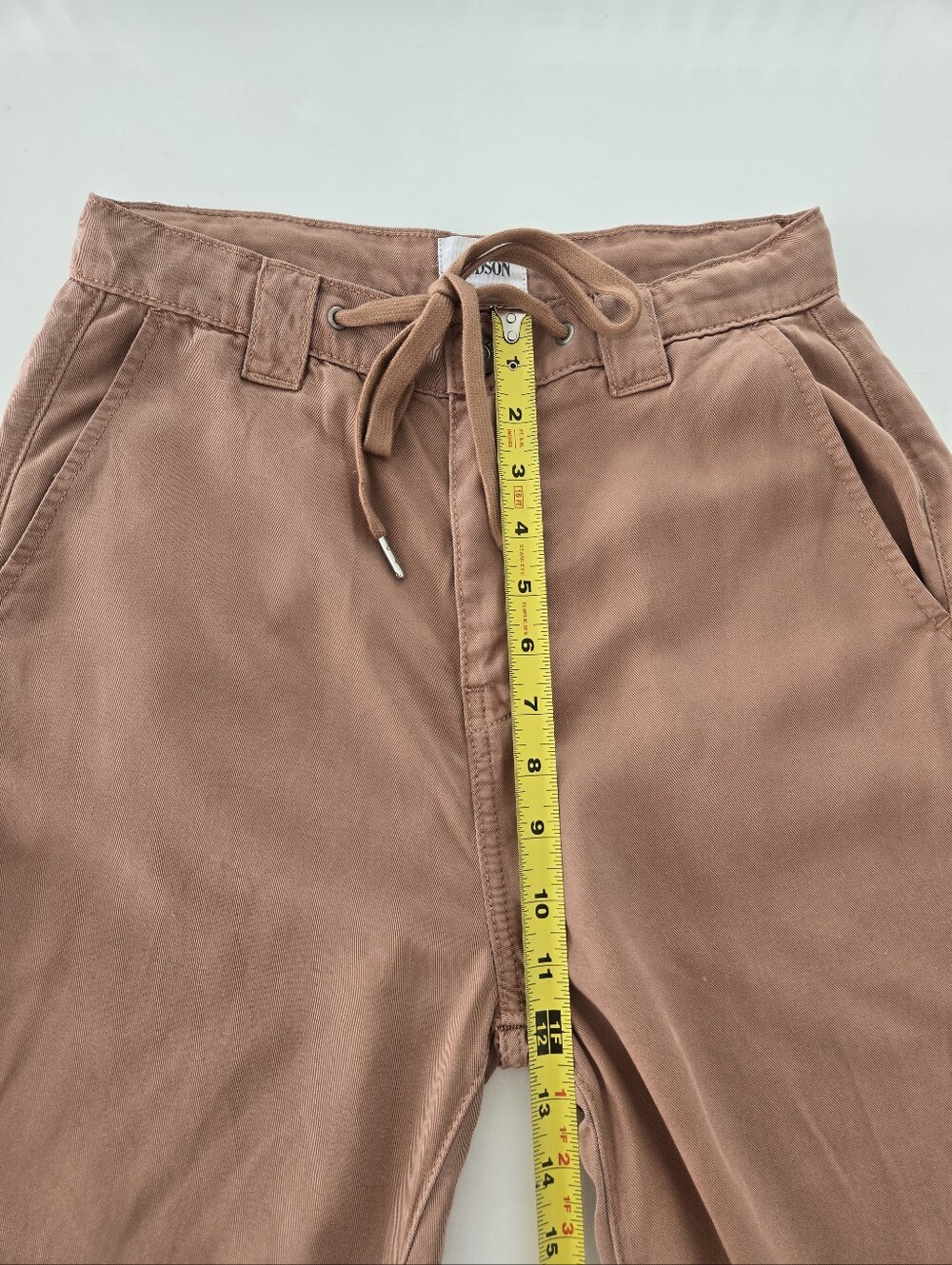 Hudson Jeans Wide-Leg Draw-Tie Pants in Camel Size 24 - Picture 10 of 15